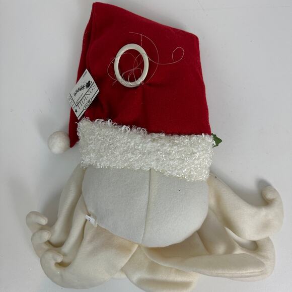 Gerson Int Hanging Christmas Santa Head 16" Red Yule Tidings Fabric Glittered - Picture 2 of 11
